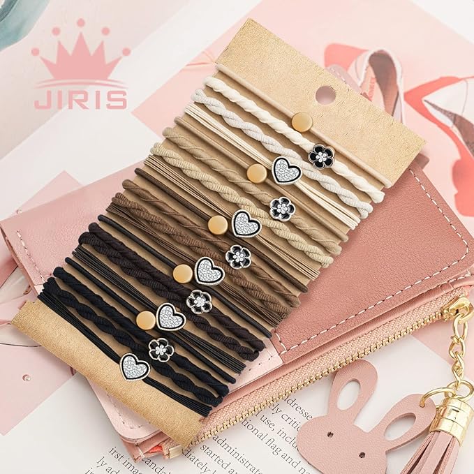 JIIRS 20PCS Boho Hair Ties,Elastic Bracelets,Elastic Hair Ties, Hair Bands For Ponytails,Ponytail Holder for Thick or Thin Hair,Boho Hair Bracelets No-Damage For Daily Life, Sport, Working(Set9)