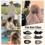 Matte Flat Hair Clips for Women, 3 Styles Non-slip Flat Claw Clips for Thick or Thin Hair, for Curly Straight Duckbills Flat Hairs Clips For Women & Girls