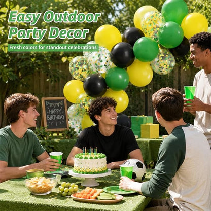 Green and Yellow 12 Inch Tractor Balloons, Football Soccer Dark Green - Image 6