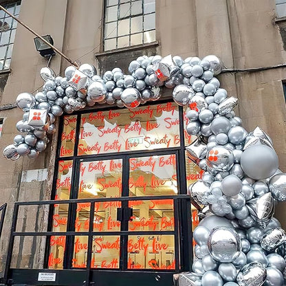 PartyWoo Metallic Silver Balloons 100pcs Chrome Silver Color | - Image 7