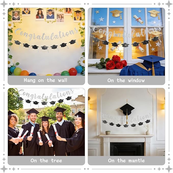 2026 Graduation Banners Party Decorations, Glitter Congratulations - Image 5