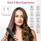 2025 Upgraded Cordless Hair Straightener Brush for Travel, 200 Million Negative Ionic Portable Hair Straightener Comb for Women with LED Display & 3 Temps Fast Heating MCH Ceramic Coating Smooth Frizz