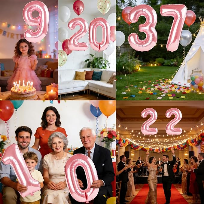 40 Inch Number 37 Balloons for 37th Birthday Party Decorations, 0-100 Jewelry - Image 7