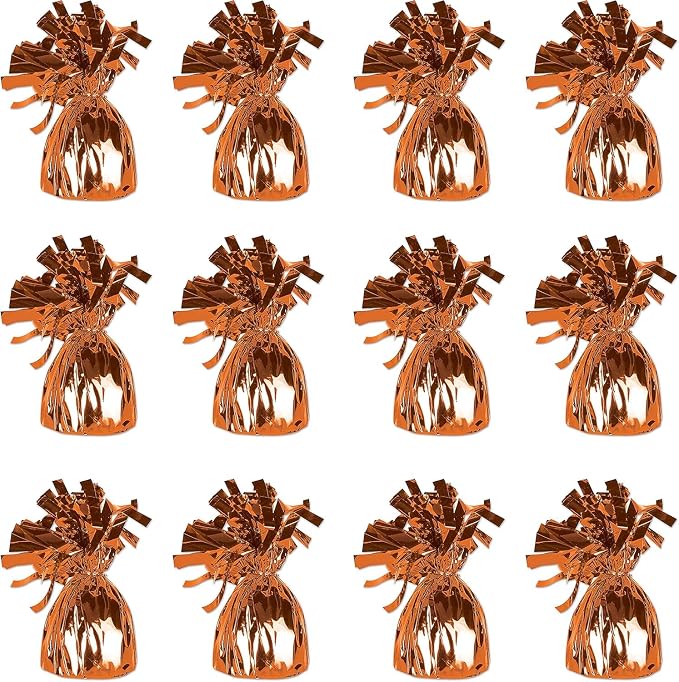 Metallic Plastic Wrapped Balloon Weights Party Decorations 12 Pcs by RoyalHouse