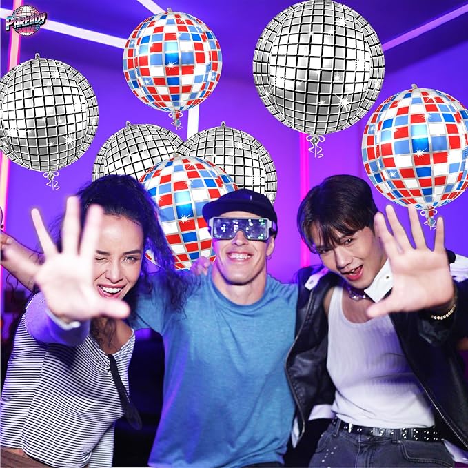 6pcs 22 Inch Colorful Disco Ball Balloons - Image 7
