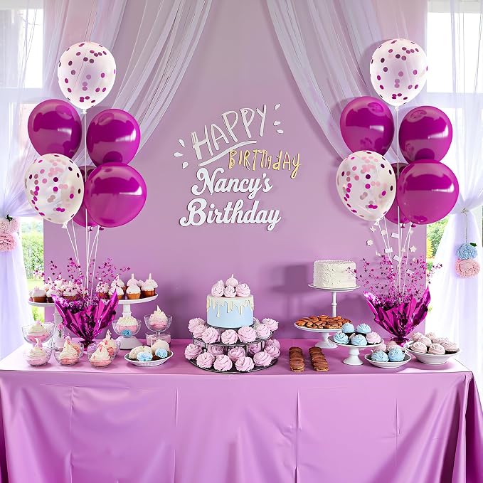 Purple Balloon Table Centerpiece Kit, 4 Sets Purple Balloon Stands - Image 3