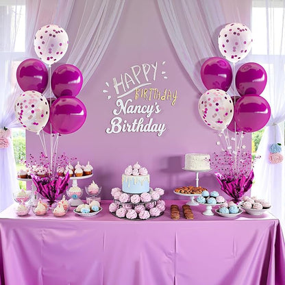 Purple Balloon Table Centerpiece Kit, 4 Sets Purple Balloon Stands - Image 3