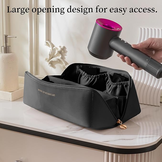 Travel Case Compatible with Dyson Airwrap Styler, Portable Supersonic Hair Dryer Travel Storage Bag, Waterproof Carrying Case Organizer for Shark Flexstyle and Attachments (Black)