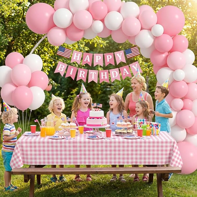 RUBFAC Pink Balloons 65pcs, 12 Inch Baby Light Pink Party Balloon - Image 5