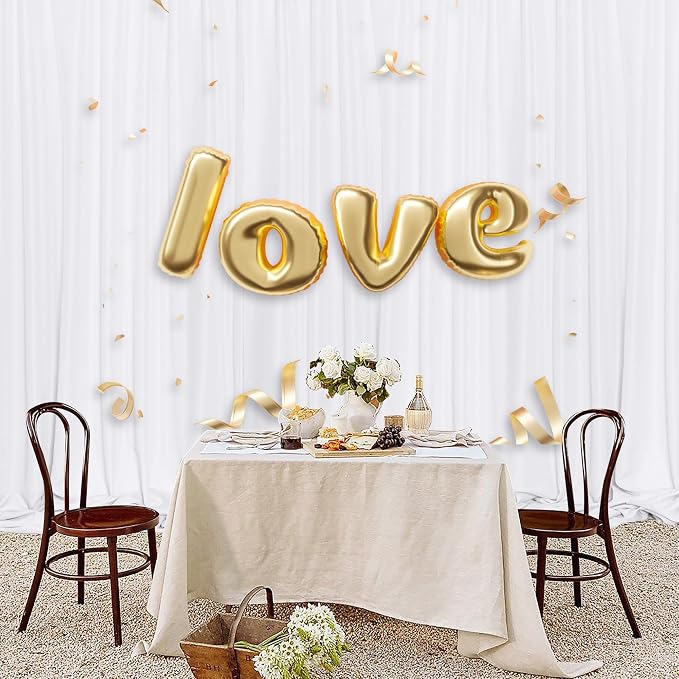 White Backdrop Curtains for Parties Valentine's Day- 10ft x 8ft White Curtains - Image 3
