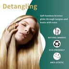 2Pcs Hair Brush, Natural Bamboo Hair brushes Set With Paddle Detangling Wooden Hairbrush and Mini Travel Size Brush, Massage Scalp Thick/Thin/Curly/Dry Hair For Women Men and Kids by MRD