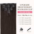 GOO GOO Clip in Hair Extensions Real Human Hair, Remy Human Hair Extensions Clip ins for Women, Natural Human Hair, 22inch 160g 7Pcs, #2A Light Brown