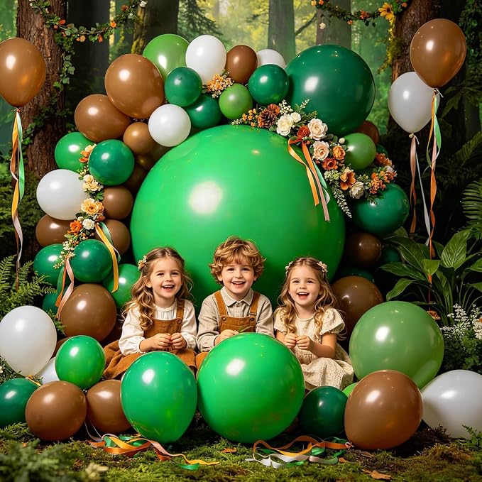 5Pcs Green Big Balloons 36 Inch, Round Large Latex Party Balloons - Image 5
