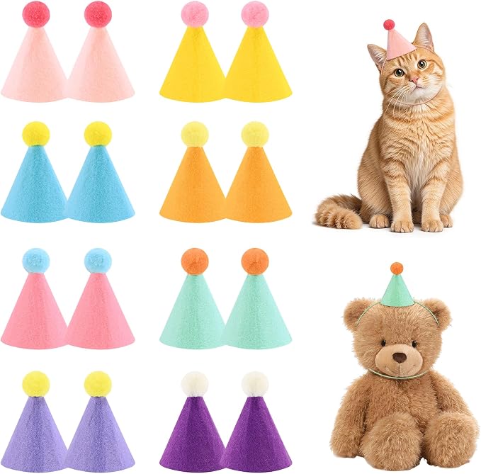 CANREVEL Mini Party Hats for Stuffed Animals Headwear, Birthday Hats by CANREVEL