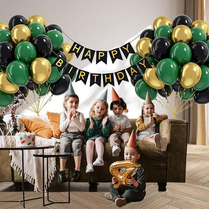 60pcs Green and Black Balloons 12inch - Image 6