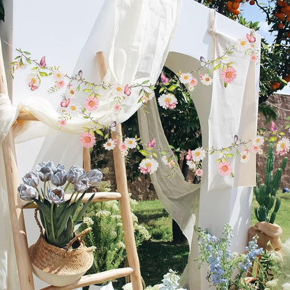 SUNBEAUTY 13FT Wildflower Garland Butterfly Daisy Banner Flower Garlands | - Image 8
