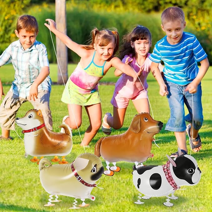 6 Pcs Walking Dog Balloons for Kids, Animal Birthday Balloons, Walking Animal - Image 4