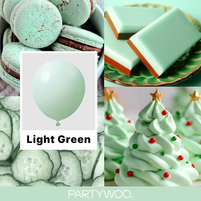 PartyWoo Light Green Balloons 127pcs Mint Pastel Peppermin Green Color | - Image 2