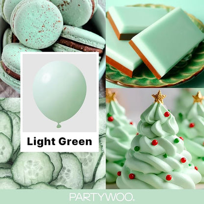 PartyWoo Light Green Balloons 127pcs Mint Pastel Peppermin Green Color | - Image 2