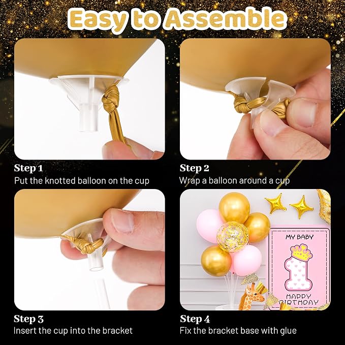 8 Sets Balloon Stand Kit For Table, Balloon Sticks - Image 4