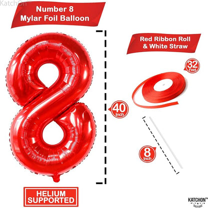 KatchOn, Giant Red 8 Balloon Number - Image 2