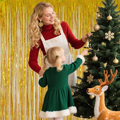 Shimmering Gold Foil Fringe Curtains - Image 8