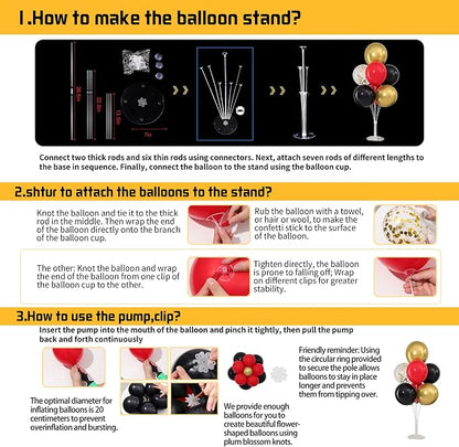 Red Black and Gold Balloons Stand - Image 4