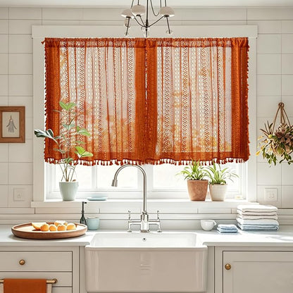 Sutuo Home Boho Kitchen Window Curtains - Image 2