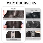 VERNA Bangs Hair Clip 360°3D Cover Hair Toppers for Women,100% Real Human Hair Natural Black Clip in Bangs,Hairpieces for Daily Wear(5 * 9.5)