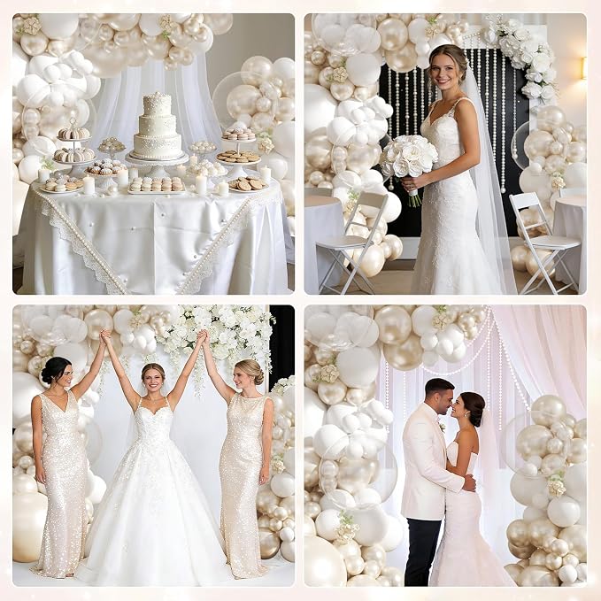 White Balloon Arch Kit for Wedding Bridal Shower Baby Shower Decorations | - Image 6