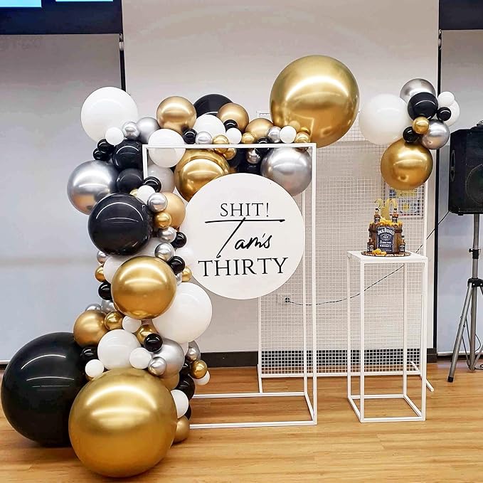 Voircoloria 148pcs Black and Gold Balloons Arch Kit, 18 12 10 5 Inch | - Image 3