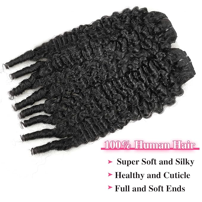 Burmese Curly Clip in Hair Extensions Real Human Hair #1B Natural Black Color Curly Clip ins For Women Brazilian Virgin Clip on Hair Wear and Go Burmese Curly Clip ins(14inch,#1B)