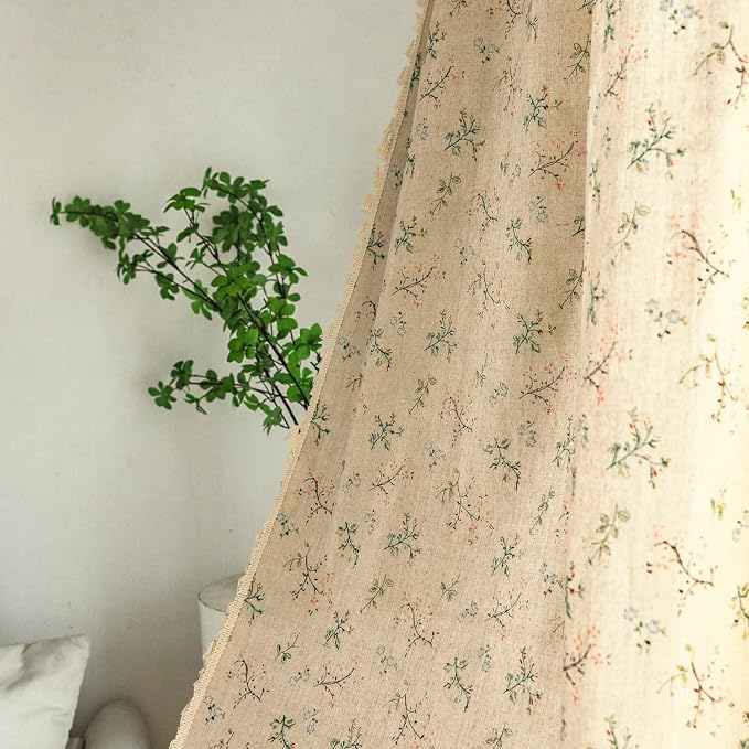 Sutuo Home Florals Boho Farmhouse Curtains, Semi-Blackout Drape Bohemian Window - Image 8