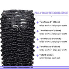 Seamless Clip in Hair Extensions Real Human Hair Deep Wave Brazilian Virgin Human Hair for Women 8Pcs PU Clip in Remy Hair Skin Weft with 18Clips 120g 26inch Natural Black