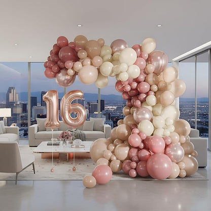 Vellax 146-Pc Balloon Garland Kit, Dusty Pink, Nude & Rose Gold DIY | 146-pc - Image 4