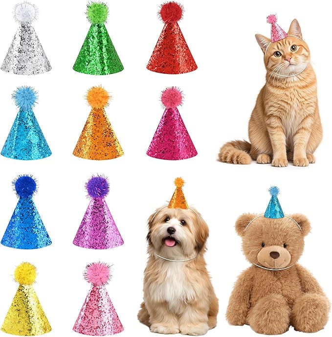 CANREVEL Mini Party Hats for Stuffed Animals Headwear, Birthday Hats by CANREVEL