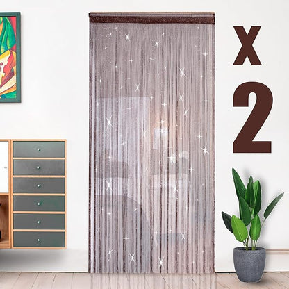 Hysenm 2 Pack 39 x 79 Inch Beaded Curtain String Door Curtains, Hippie Room by Hysenm