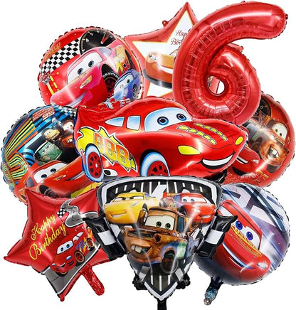 9 Pcs Car Theme Happy Birthday Decorations, Cute Cartoons Party Decorations by COWSTOOK