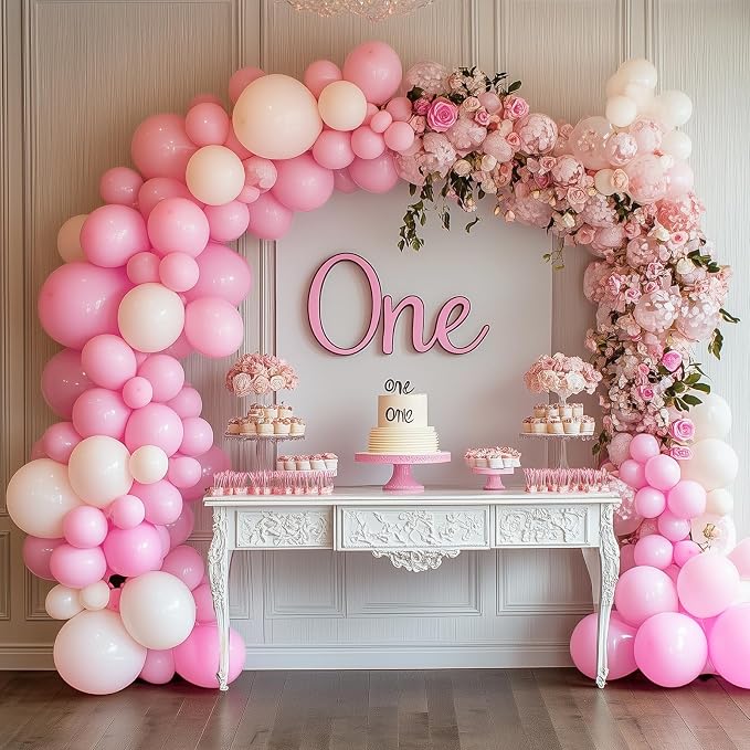 RUBFAC 129pcs Pastel Pink Balloons Different Sizes 18 12 10 5 Inches - Image 7