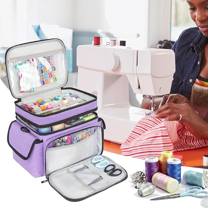 LEFOR·Z Sewing Supplies Organizer Storage Bag, Sewing Box | Double-Layer Sewing - Image 7