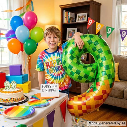 40 Inch Pixelated Foil Number 9 Balloon - Image 6