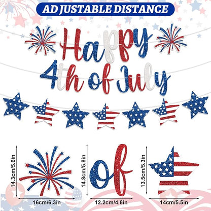 Happy 4th of July Banner Patriotic Decorations, Fourth of July Banner Hanging - Image 2