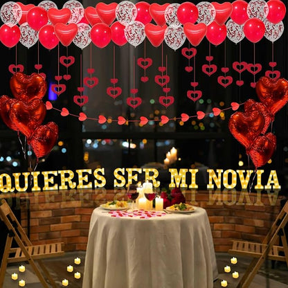 Quieres Ser Mi Novia Light Up Letters Proposal Decorations - Image 8