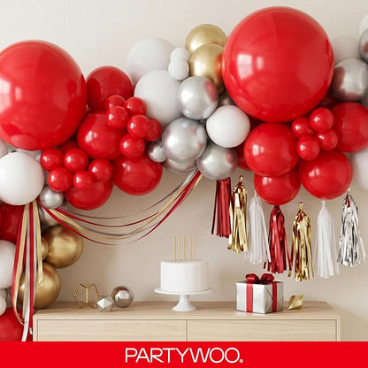 PartyWoo Red Balloons 127pcs Different Sizes of 36 18 12 10 5 Inch | Balloons - Image 8