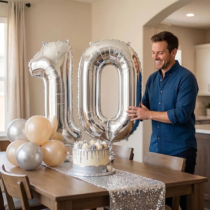 Number 10 Balloon Foil Mylar Balloons - Image 2