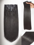 LUVME Semaless Clip in Hair Extensions Real Human Hair, 270g 14pcs 20 Inch Silky Straight Natural Black Hair Extensions for Women Extensions Clip ins