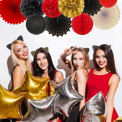 Red-Black Gold Casino Theme Party-Decorations - Image 7