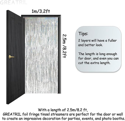 Silver Foil Fringe Tinsel Backdrop - Image 3
