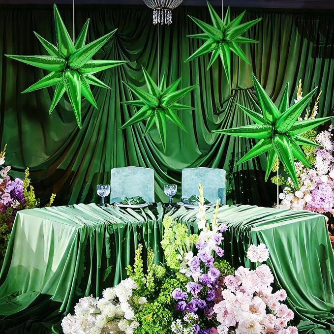 60Pcs Green Star Balloons Foil Cone Balloons Green Party Decorations - Image 4