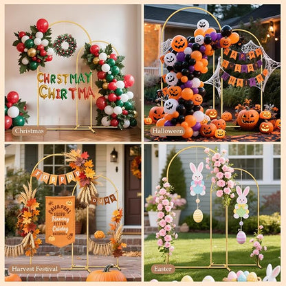 2 Pack Metal Arch Backdrop Stand Balloon Arbor Frame | Party Arch Stands - Image 3